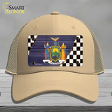 New York Racing Flag Novelty License Plate Hat Tag Mesh Khaki