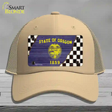 Oregon Racing Flag Novelty License Plate Hat Tag Mesh Khaki