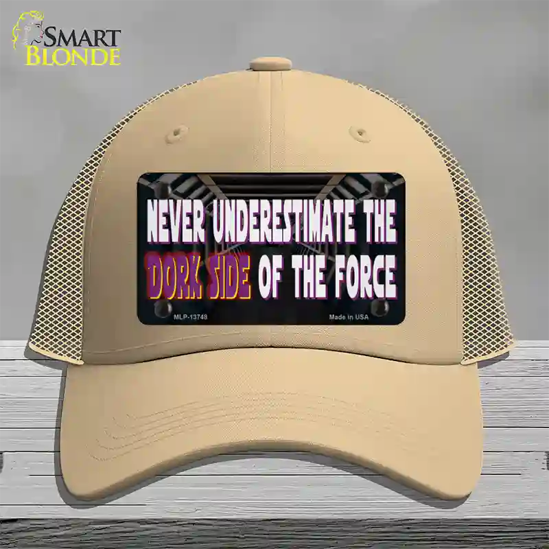 The Dork Side Novelty License Plate Hat Tag Mesh Khaki