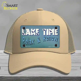Lake Time Novelty License Plate Hat Tag Mesh Khaki