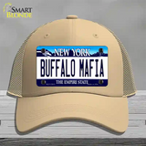 Buffalo Mafia New York Novelty License Plate Hat Tag Mesh Khaki