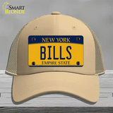 Bills New York Yellow Novelty License Plate Hat Tag Mesh Khaki
