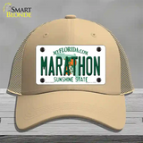 Marathon Florida Novelty License Plate Hat Tag Mesh Khaki