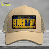 Bills Mafia New York Yellow Rusty Novelty License Plate Hat Tag Mesh Khaki
