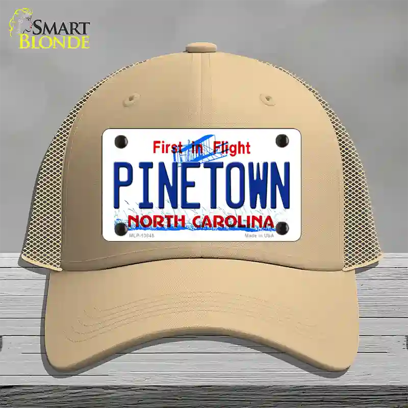 Pinetown North Carolina Novelty License Plate Hat Tag Mesh Khaki