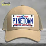 Pinetown North Carolina Novelty License Plate Hat Tag Mesh Khaki