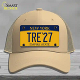 Tre 27 New York Yellow Novelty License Plate Hat Tag Mesh Khaki