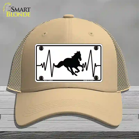 Horse Heart Beat Novelty License Plate Hat Tag Mesh / Khaki