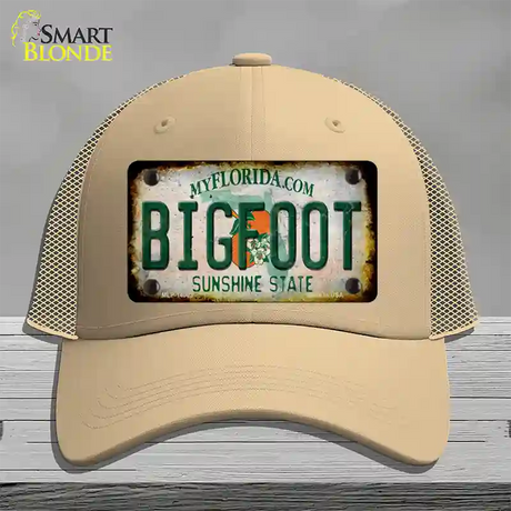 Bigfoot Florida Novelty License Plate Hat Tag Mesh / Khaki