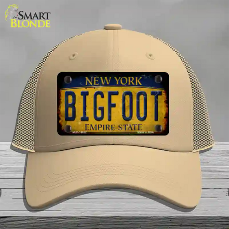 Bigfoot New York Novelty License Plate Hat Tag Mesh / Khaki