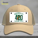 420 Florida Novelty License Plate Hat Mesh / Khaki