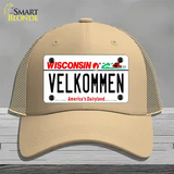 Velkommen Wisconsin Novelty License Plate Hat Mesh / Khaki