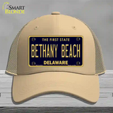 Bethany Beach Delaware Novelty License Plate Hat Mesh / Khaki