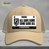 Maine POW MIA Some Gave All Novelty License Plate Hat Mesh / Khaki