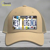 West Virginia License Plate Art Novelty License Plate Hat Mesh / Khaki