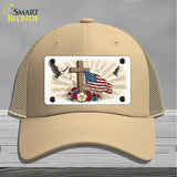 Eagle Flag and Cross Novelty License Plate Hat HAT-MLP-14510
