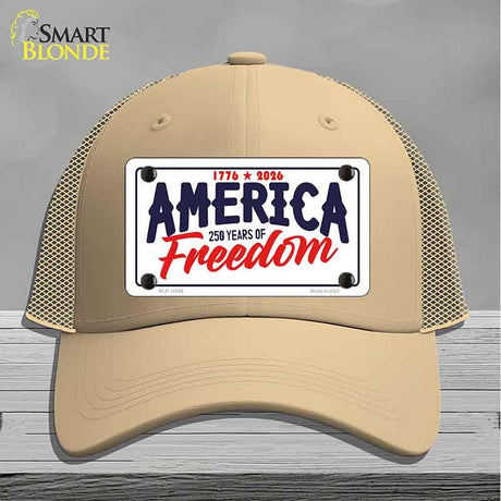America 250 Years Novelty License Plate Hat HAT-MLP-14546 Mesh Khaki