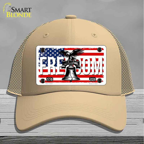 Freedom Liberty Bell Novelty License Plate Hat HAT-MLP-14547 Mesh Khaki