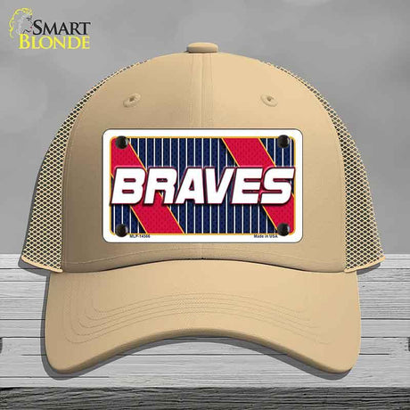 BRAVES Graphic Novelty License Plate Hat HAT-MLP-14566 Mesh Khaki