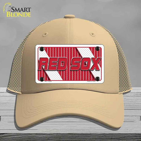 RED SOX Graphic Novelty License Plate Hat HAT-MLP-14568 Mesh Khaki