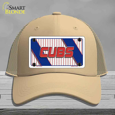 CUBS Graphic Novelty License Plate Hat HAT-MLP-14569 Mesh Khaki