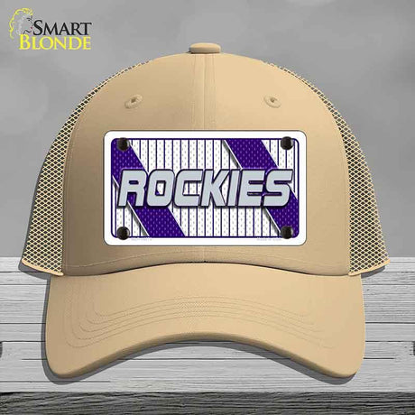 ROCKIES Graphic Novelty License Plate Hat HAT-MLP-14573 Mesh Khaki