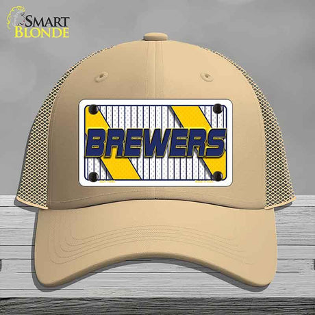 BREWERS Graphic Novelty License Plate Hat HAT-MLP-14580 Mesh Khaki