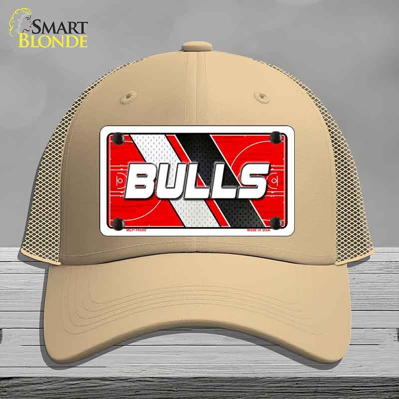 Beige cap with a 'BULLS' logo on a gray background