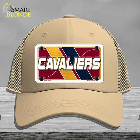 Beige cap with Cavaliers license plate design on a gray background