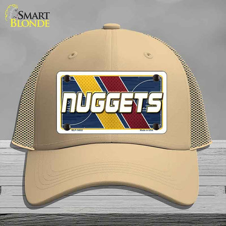 Beige cap with 'NUGGETS' license plate design on a gray background
