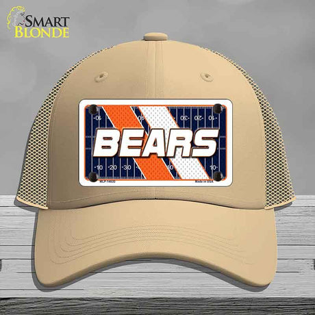 BEARS Graphic Novelty License Plate Hat HAT-MLP-14630 Mesh Khaki