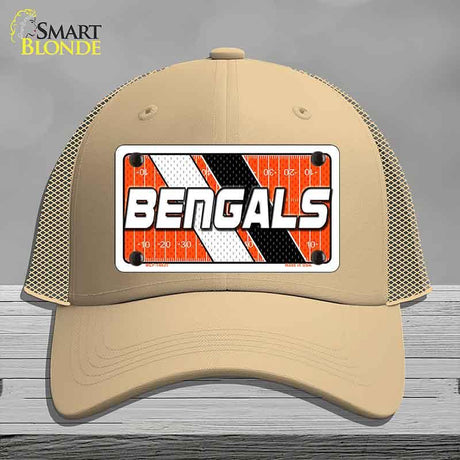 BENGALS Graphic Novelty License Plate Hat HAT-MLP-14631 Mesh Khaki