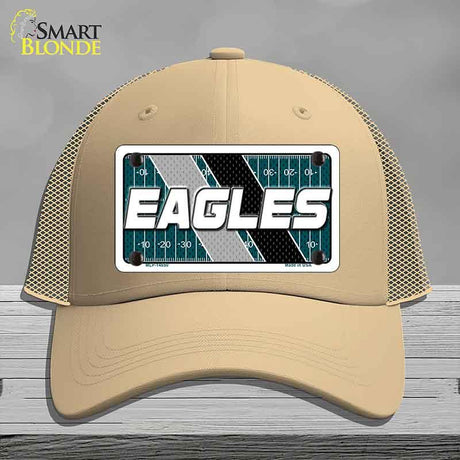 EAGLES Graphic Novelty License Plate Hat HAT-MLP-14650 Mesh Khaki