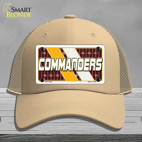COMMANDERS Graphic Novelty License Plate Hat HAT-MLP-14656 Mesh Khaki