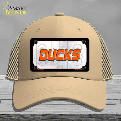 DUCKS Graphic Novelty License Plate Hat HAT-MLP-14657 Mesh Khaki