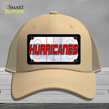 HURRICANES Graphic Novelty License Plate Hat HAT-MLP-14661 Mesh Khaki