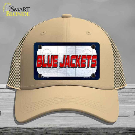 BLUE JACKETS Graphic Novelty License Plate Hat HAT-MLP-14664 Mesh Khaki