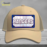 RANGERS Graphic Novelty License Plate Hat HAT-MLP-14675 Mesh Khaki