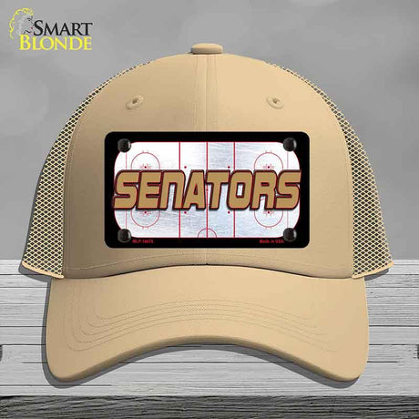 SENATORS Graphic Novelty License Plate Hat HAT-MLP-14676 Mesh Khaki