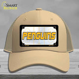 PENGUINS Graphic Novelty License Plate Hat HAT-MLP-14678 Mesh Khaki