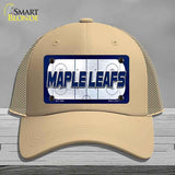MAPLE LEAFS Graphic Novelty License Plate Hat HAT-MLP-14683 Mesh Khaki