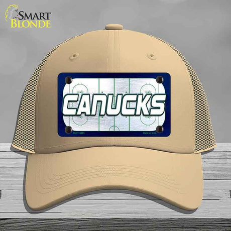 CANUCKS Graphic Novelty License Plate Hat HAT-MLP-14685 Mesh Khaki