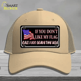 1 800 Leave The USA Novelty License Plate Hat Mesh / Khaki