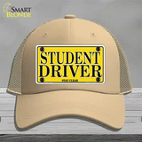 Student Driver Novelty License Plate Hat Mesh / Khaki