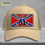 Good Ol Boys Confederate Flag Novelty License Plate Hat Mesh / Khaki