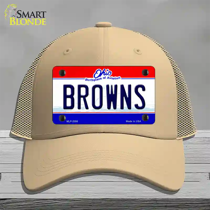 Browns Ohio State Novelty License Plate Hat Mesh / Khaki