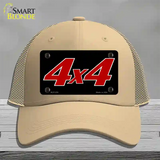 4 X 4 Black Novelty License Plate Hat Mesh / Khaki
