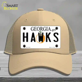 Hawks Georgia State Novelty License Plate Hat Mesh / Khaki