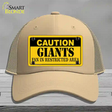 Caution Giants Fan Novelty License Plate Hat Mesh / Khaki
