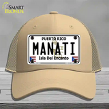 Manati Puerto Rico Novelty License Plate Hat Mesh / Khaki